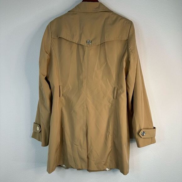 Calvin Klein Double Breasted Tan Car Coat Womens Large Outdoor Preppy Modern - Picture 2 of 10